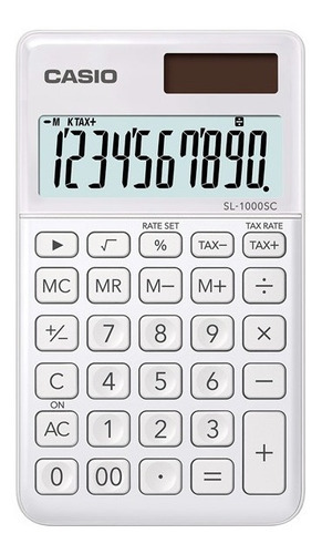 Calculadora Casio Sl-1000sc Linea Premium Estilo 10 Digitos Color Blanco