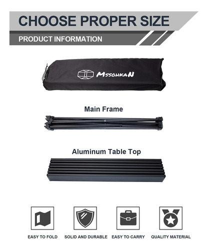 Mssohkan Mesa De Camping Plegable Portátil Mesa Lateral Alum