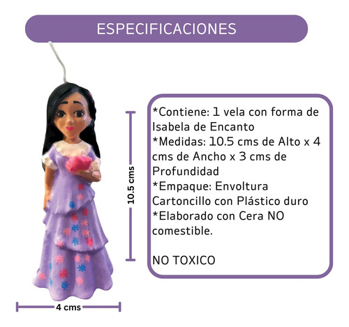 Vela Pastel De Cera Figura Isabela Encanto 3d