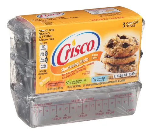Crisco Palitos De Manteca Sabor Mantequilla, 20 Onzas, 3 Pal