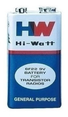 Bateria 9v Hw Hi Watt 6f22 Para Bateria Transistor 1und.