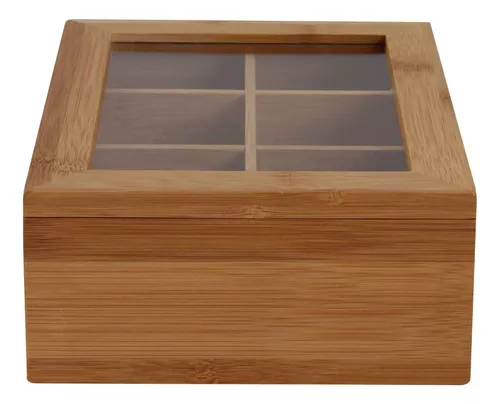 Caja Para Te E Infusiones Organizador De Madera Bambu 16x21
