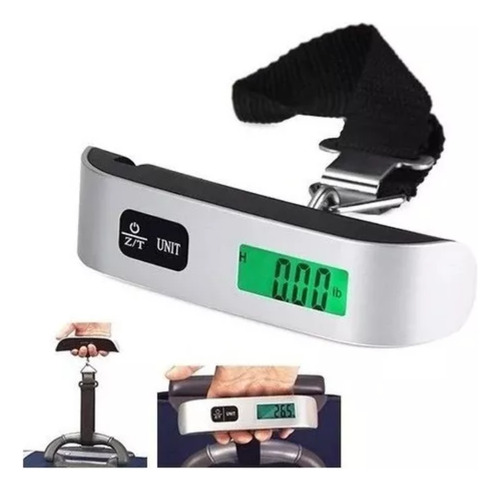 Balanza Digital Correa Portatil De Viaje Pesar Valija 50kg Negro