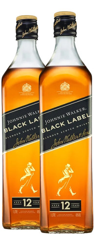Whisky Johnnie Walker Black Label 1lt. Pack X 2 --
