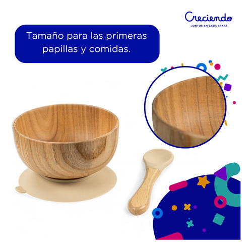 Set Bowl Base Antiderrame Cuchara De Silicona Bebés +6 Meses