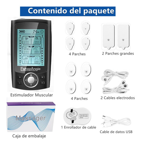 Tens Electroestimulador Muscular Electroterapia 36 Modos