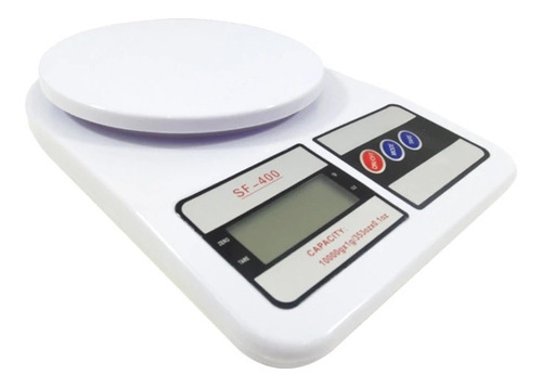 Báscula de cocina digital SQ Cozinha SF-400 pesa hasta 10kg blanca