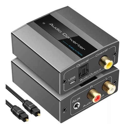 . Conversor De Áudio Analógico Para Digital Rca A Óptico