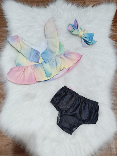 Imagem 6 de 7 de Conjunto Bebê Menina Tie Dye Mesversário Verão Mini Diva