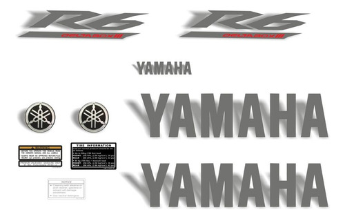 Kit de pegatinas compatible con Yamaha R6 2005, color negro R605pt, pegatina gráfica con emblema gráfico R6 2005, negro