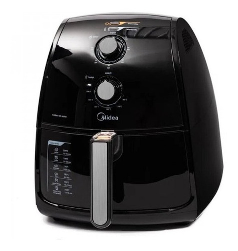 Freidora Sin Aceite Airfryer Midea M140bar1  4l Negra 