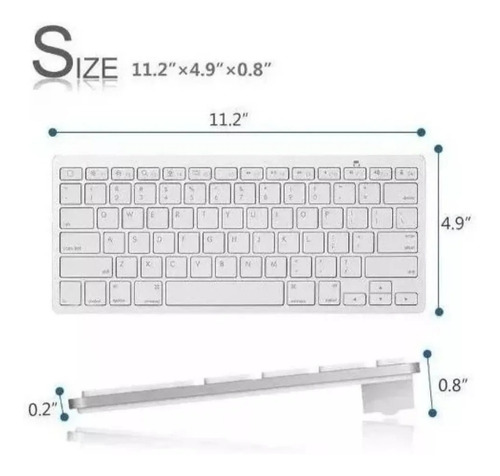 Teclado Sem Fio Bluetooth Tablet iPad iPhone Macbook Pc