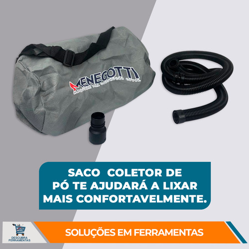 Lixadeira De Parede Menegotti 800w Aspirador Embutido Prof.