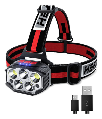 Linterna Frontal Led Superbrillante Para Acampar Al Aire Lib