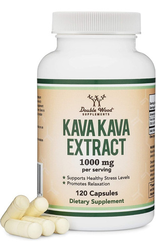 Kava Kava 1,000mg Double Wood Usa, Vegan Safe ,