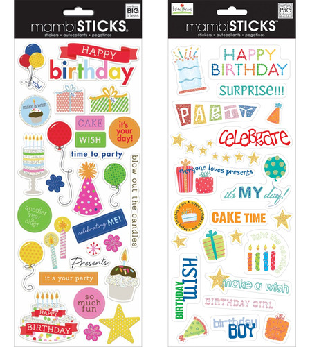 Etiquetas Adhesivas Planilla Stickers Happy Planner Fiesta Color Cumpleaños
