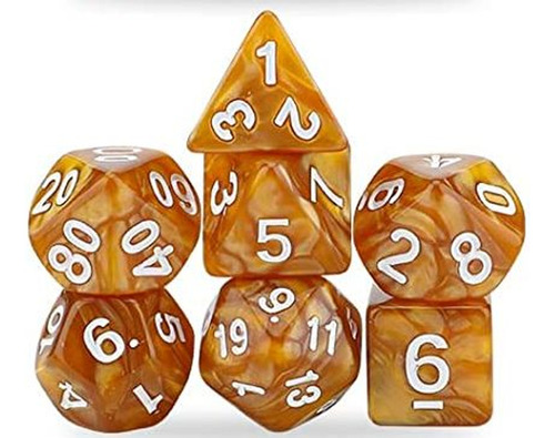 Dados De Rol Poliédricos D&d Rpg( Color Ocre)