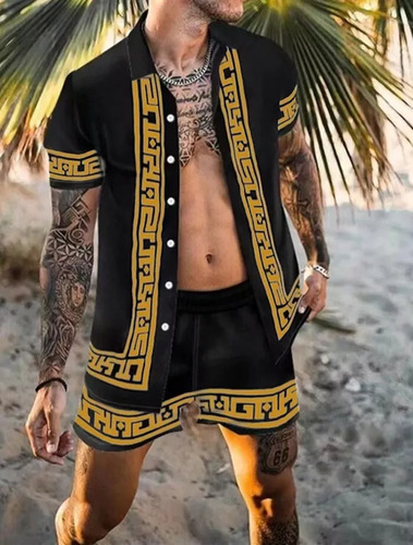 Conjunto De 2 Camisas De Playa Hawaianas Vintage Para Hombre