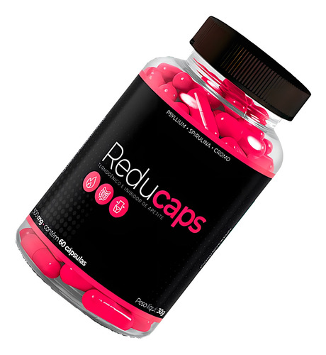 Reducaps Psyllium Spirulina Chrome, 1 bote, 60 cápsulas, sabor neutro