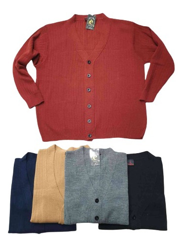 Cardigan Sweater Botones Hombre Talles Especiales Grandes