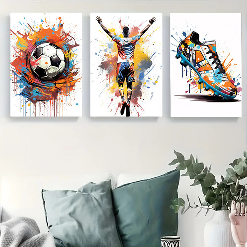 Póster De Fútbol Con Grafiti, Regalo De Fútbol, Lienzo, Deco