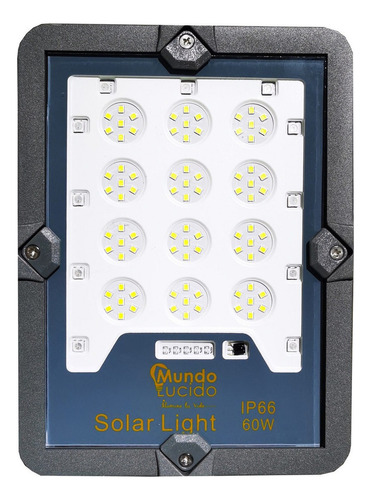 Reflector Led Solar 60w Luz Blanca Y Contorno Rgb Exteriores