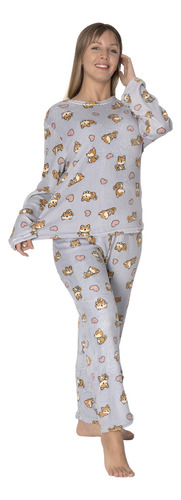 Pijama De Invierno Para Mujer Con Estampado De Animales