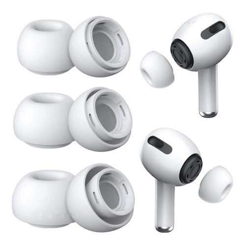 3 Par Almohadillas Repuesto Silicona Apple AirPods Pro Aguje