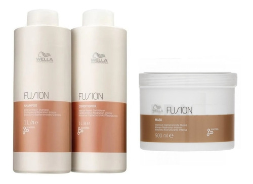 Wella Fusion Shampoo + Acond + Mask Reparación Intensa 