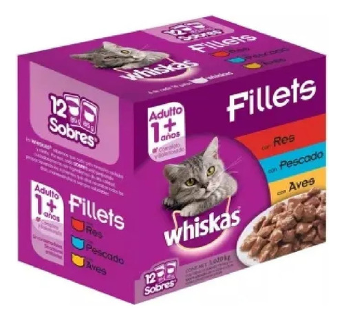 Alimento Húmedo Para Gato Whiskas 12/85 G