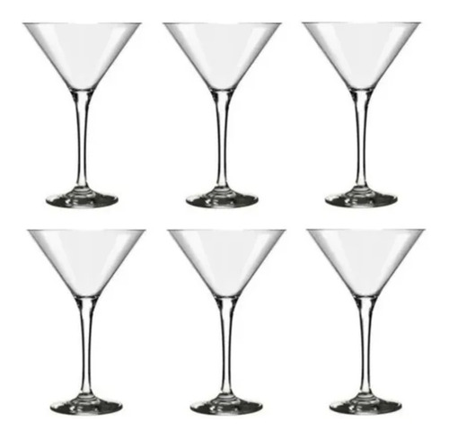 6 Copas De Vidrio 250 Ml Martini Nadir