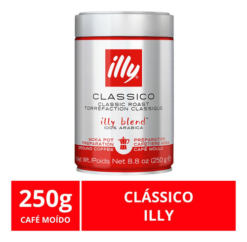 Café Moído, Illy, Clássico, Lata 250g