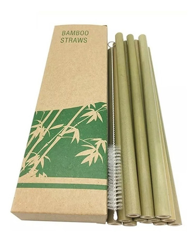 Pitillo Caja X10 Unidades + Limpiador Bambu Natural Reusable
