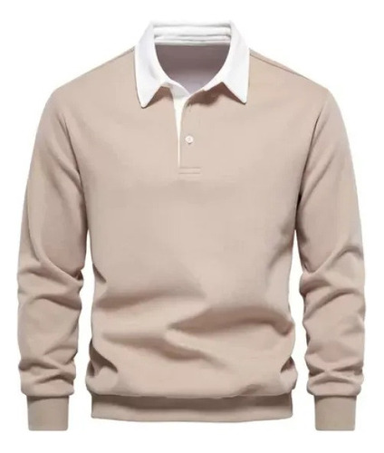 Sudadera Con Botones Y Cuello Polo Y Manga Larga Para Hombre