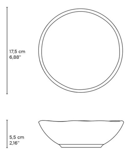 JOGO C/ 6 CUMBUCAS ORGÂNICO ECHO Ø17,5x5,5CM 520ML PORTO BRASIL