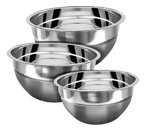 Set De 3 Bowls Acero Inoxidable 20/22/19cm Ekco 32994