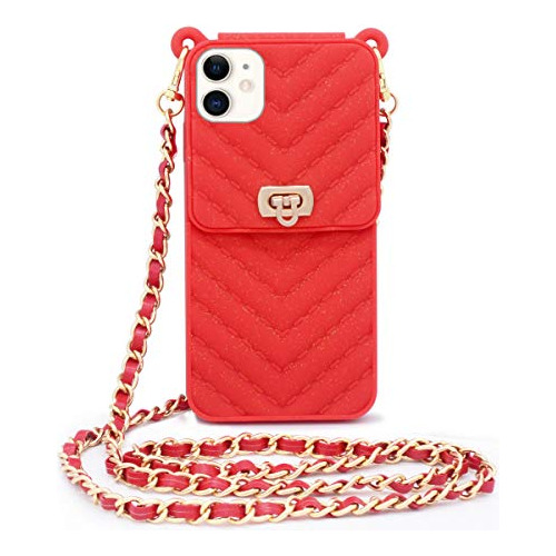 Funda Cartera Para iPhone 11 Rojo Silicon