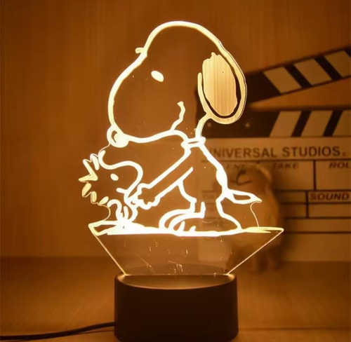 Lámpara De Mesa Led Diseño Snoopy