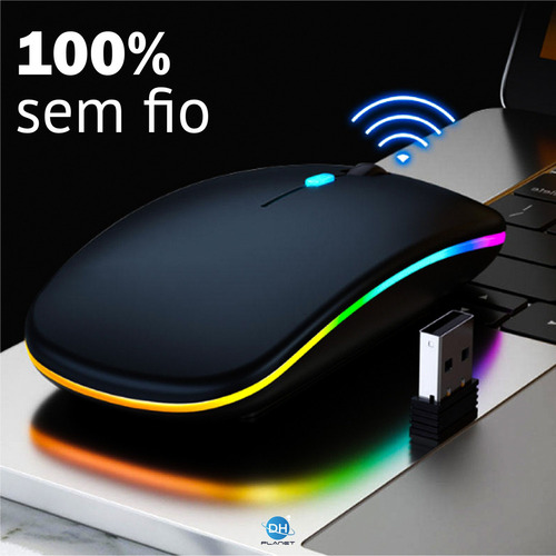 Ratón Inalámbrico Inalámbrico Recargable Óptico Led Rgb