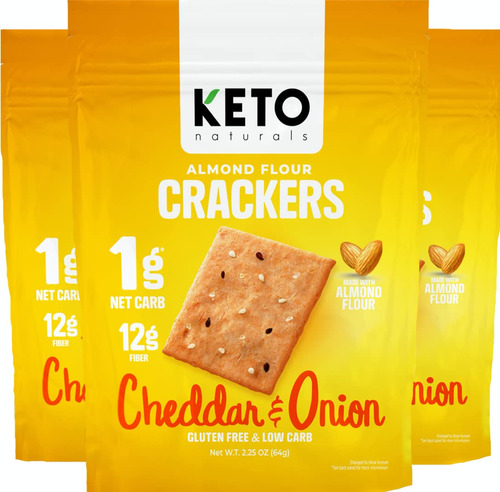 Keto Crackers Galletas Bajas En Carbohidratos (cheddar Y Ceb