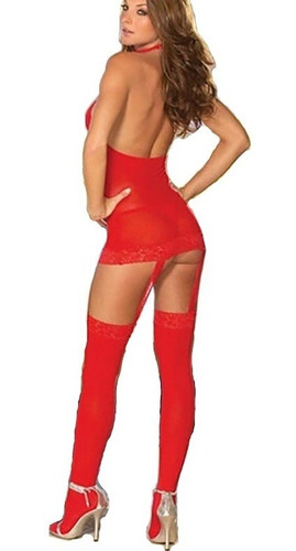 Sexy Vestido De Encaje Para La Intimidad Ropa De Dormir Rojo