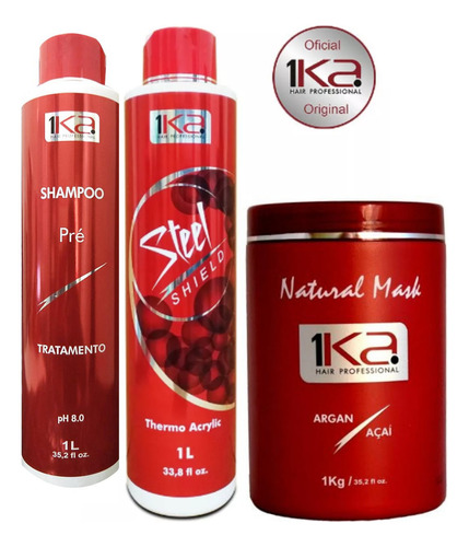 Escova Progressiva 1ka Steel, Shampoo Ativo E Maski Kit.