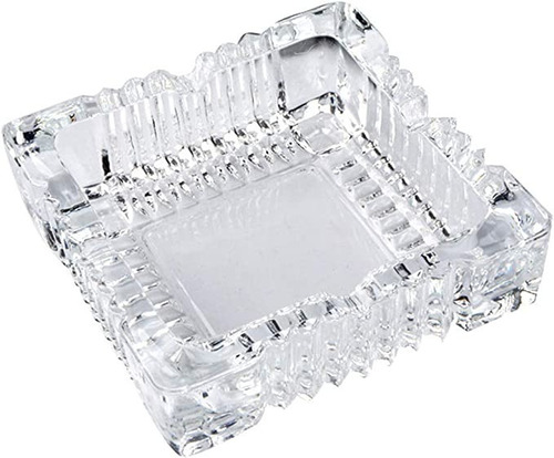 Cenicero Cuadrado De Cristal Elegante 11 X 11 Cm