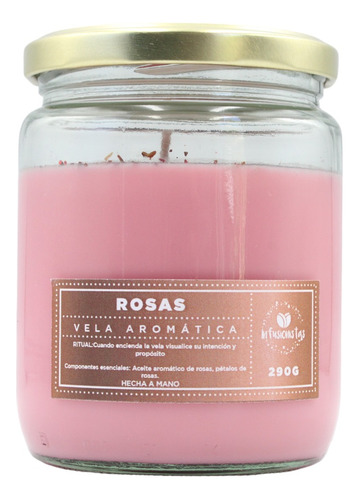 Vela De Soya. Aroma A Rosas Y Pétalos De Rosas | 290g 