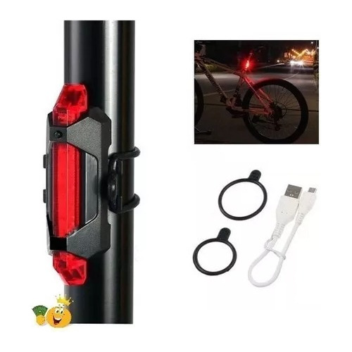 Luz Led Roja Bicicleta Roller Correr Impermeable Recargable