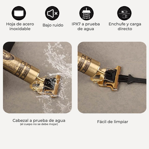 Imagen 9 de 10 de Maquina De Afeitar Barba Recargable Rasuradora Profesional
