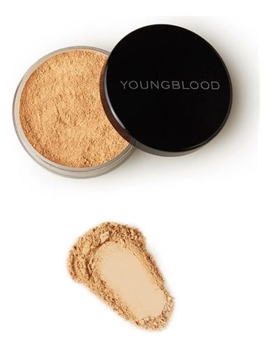 Base de maquillaje en polvo Youngblood Face Natural Mineral Loose Foundation Natural Mineral Loose Foundation tono barely beige - 10mL 10g