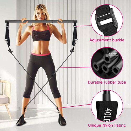 Kit De Barras De Pilates Con Bandas De Resistencia 4 Bandas