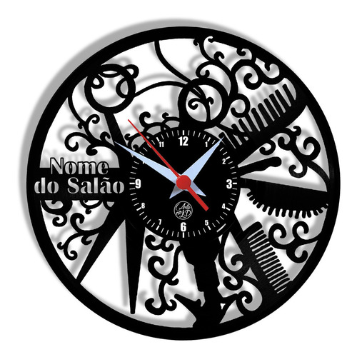 Relógio De Parede Vinil - Salão De Beleza Personalizado