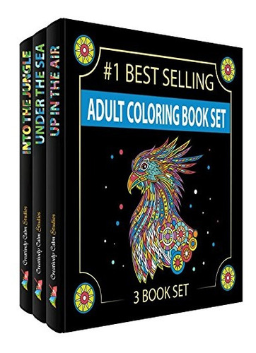 Juego De Libros Para Colorear Para Adultos, Tres Libros, Dis